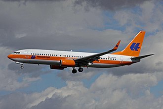 Hapag-Lloyd received the first 737-800 in April 1998 D-ATUF B737-8K5W TUIfly-Hapag retro PMI 26SEP10 (6341092368).jpg