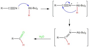 The mechanism for the reduction of a nitrile to an aldehyde with DIBAL-H. DIBAL mechanism .tif