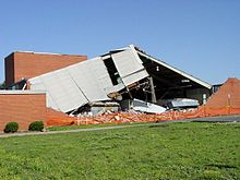 Major damage occurred across Lonoke, Prairie and Arkansas Counties on May 10, 2008 Damaged Gym.jpg