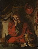 De heilige Hieronymus in zijn studeercel bij kaarslicht Rijksmuseum SK-A-3903.jpeg