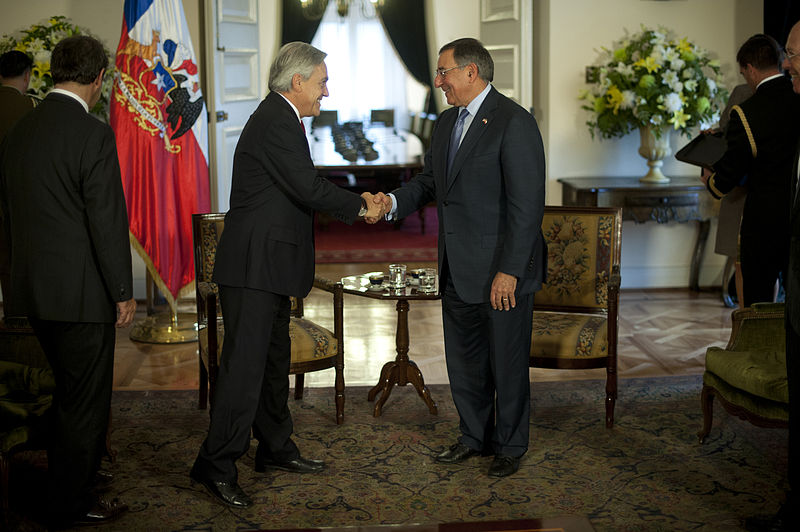 File:Defense.gov News Photo 120426-D-TT977-209 - Secretary of Defense Leon E. Panetta greets Chilean President Sebastian Pinera at the Presidential Palace Santiago Chile April 26 2012. Panetta.jpg