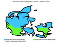 কোপেন জলবায়ু শ্রেণীবিন্যাস অনুসারে ডেনমার্কের ভূগোল