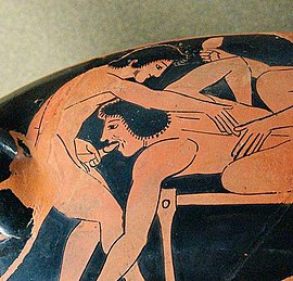 Depiction of fellatio on Attic red-figure kylix, c. 510 BC Depiction of fellatio on Attic red-figure kylix, c. 510 BC.jpg