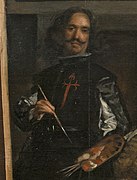 Self-portrait of Diego Velázquez as a detail in Las Meninas