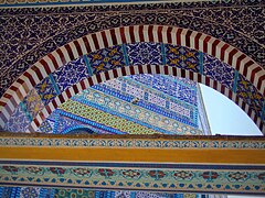 Detalle de la cúpula de la cadena con la cúpula de la roca detrás.