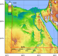 Гіпсометрична карта Єгипту