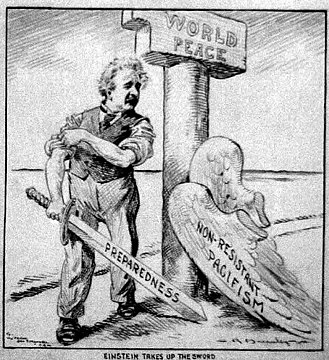 "Einstein takes up the sword", 1933