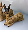 Etrusco-Corinthian plastic aryballos - crouching deer - Fiesole MCA 4709