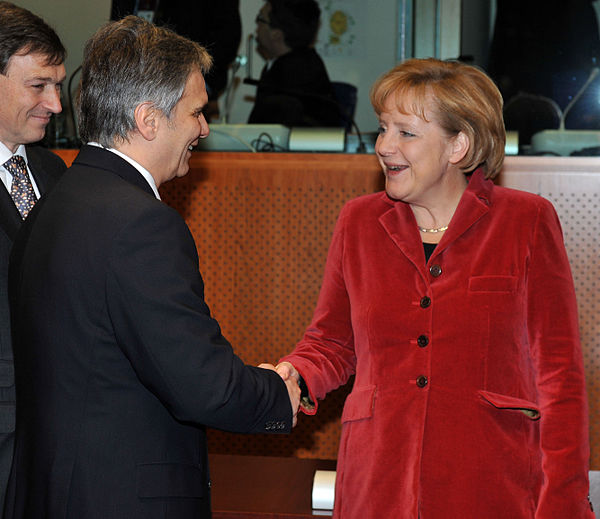 Faymann meets German Chancellor Angela Merkel, 11 December 2008