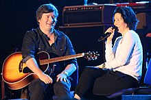 McErlaine (left) and Sharleen Spiteri performing live with Texas in 2011