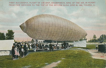 First Successful Flight of the Air Ship, Knabenshue, Toledo, Ohio, 1900s