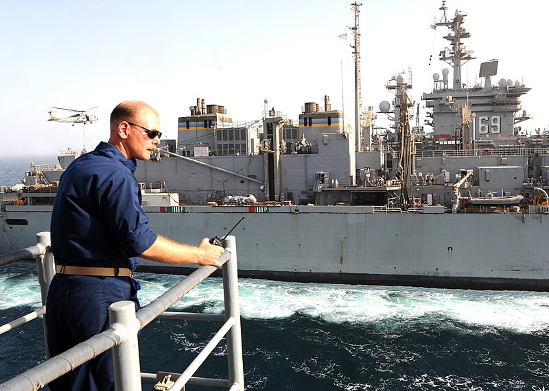 File:Flickr - Official U.S. Navy Imagery - An officer observes a replenishment at sea..jpg