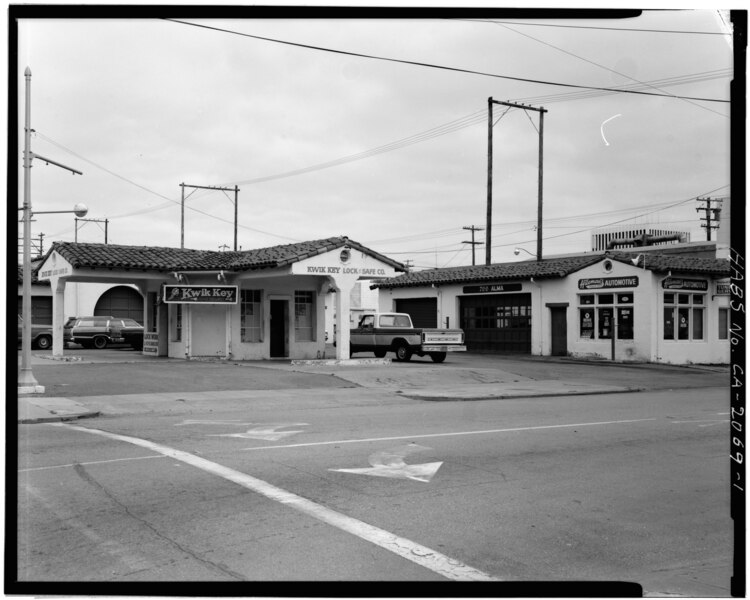 File:GENERAL VIEW LOOKING NORTH - Violet Ray Gasoline Station, 799 Alma Street, Palo Alto, Santa Clara County, CA HABS CAL,43-PALAL,5-1.tif