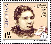 Габриеле Петкевичайте-Бите на почтовой марке Литвы 2011 г.