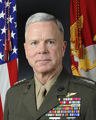 <span class="mw-page-title-main">James F. Amos</span> 35th commandant of the Marine Corps (born 1946)