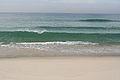 Gentle waves on a sandy beach outside Rio de Janeiro.