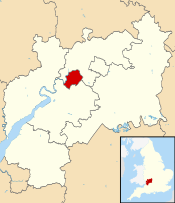 Vista da cidade de Gloucester em Gloucestershire