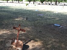 Graves in Potter's Field, where black people were buried during segregation, and the poorer citizens were buried, often in unmarked graves. Graves in Potters Field.jpg