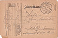 Adressseite der Feldpostkarte von Wilhelm Mohrbotter von 1916