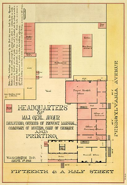 File:Headquarters of Maj. Genl. Augur, Including Offices of Provost Marshal, Commissary of Musters, Chief of Ordnance and... - NARA - 305822.jpg