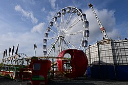 A not-so-big wheel besides 'The Big Apple' at the 2023 instalment of Hull Fair.