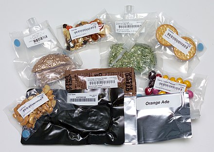 Assortment of foods served aboard the ISS.