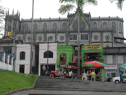 Gothic church and street scene