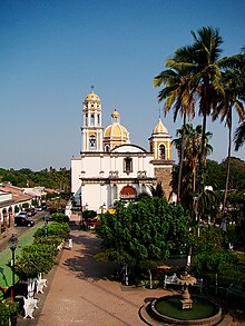 Vista del centro historico de Comala,Colima