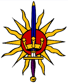 Heraldic badge of members of the Imperial Society of Knights Bachelor. Imperial Society of Knights Bachelor.png