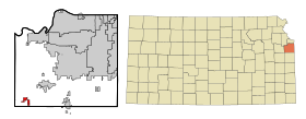 Johnson County Kansas Incorporated and Unincorporated areas Edgerton Highlighted.svg