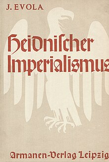 Title page of Heidnischer Imperialismus (1933), the German authorized translation of Julius Evola's book Imperialismo Pagano (1928)