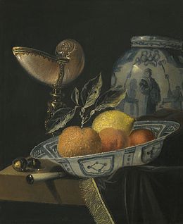 Juriaen van Streeck, Nature morte dans une porcelaine Wan-Li, 47 × 37,5 cm, collection particulière.