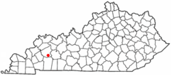 Location of Nortonville, Kentucky