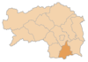 Lage des Bezirkes Leibnitz innerhalb der Steiermark