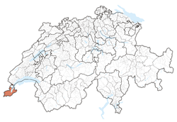 แผนที่รัฐรัฐเจนีวาในประเทศสวิตเซอร์แลนด์