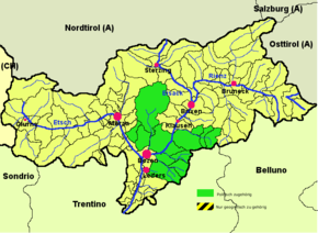 Kart over Salten-Schlern / Salten-Sciliër