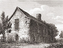 Engraving of a farm building which was thought to incorporate some remains of Kings Langley Palace (J. Greig/F.W.L. Stockdale, 1816) Kings Langley Palace ruins.jpg
