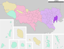 Kōtōn sijainti Tokion metropolissa