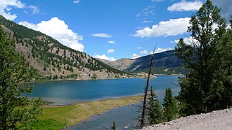 Lake San Cristobal was created 700 years ago when the Slumgullion Earthflow created a dam. Lake San Cristobal CO.jpg