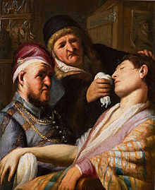 Smell by Rembrandt van Rijn (±1624), oil on panel