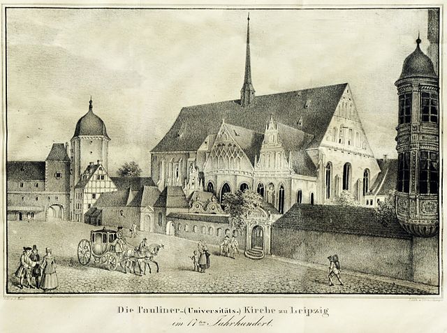 The Paulinerkirche in the 17th century, lithograph by Ernst Wilhelm Straßberger, ca. 1839