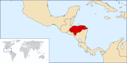 Localização de Honduras