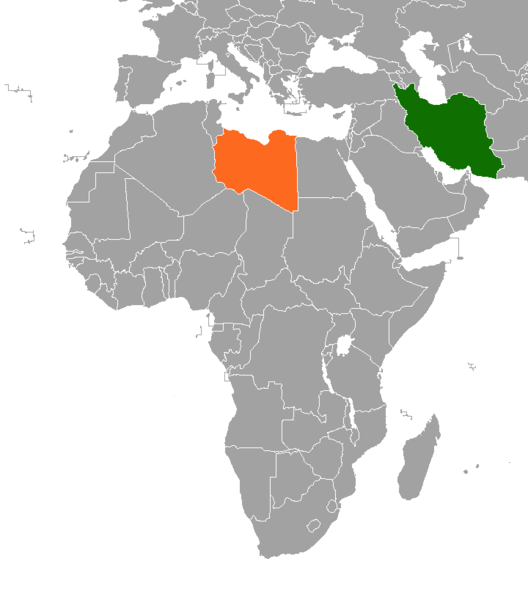 File:Locator map for bilateral relations of Iran and Libya..png