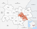 Lage des Départements Isère in der Region Auvergne-Rhône-Alpes