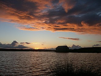 Loch of Houll at sunset Loch of Houll - geograph.org.uk - 628868.jpg