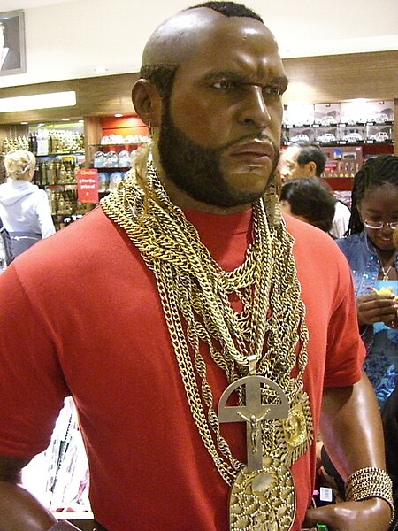 Waxwork of Mr. T as B. A. Baracus from The A-Team at Madame Tussauds, London