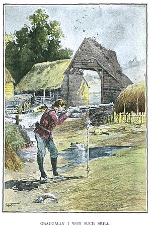 Lorna Doone - Jan Ridd learns to fire a gun - Project Gutenberg eText 17460.jpg