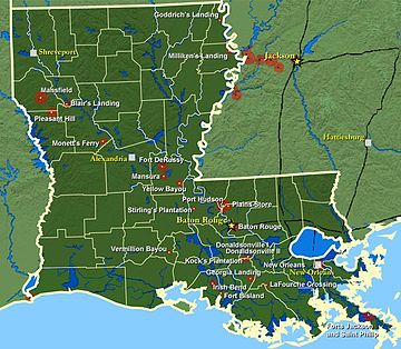Battles in Louisiana during the American Civil War. Louisiana civil war.jpg