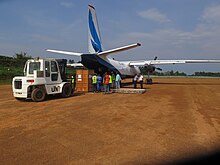 L'Antonov An-26 d'Air Kasaï sur l'aéroport de Beni-Mavivi, en 2018.