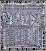 MOS 6502 computer chip die photograph